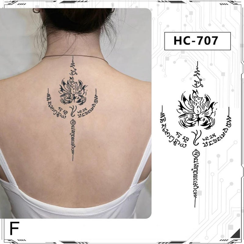 Thai Bible half-sleeve temporary tattoo sticker, herbal juice temporary tattoo sticker, waterproof, long-lasting, high-value men's tattoo sticker.